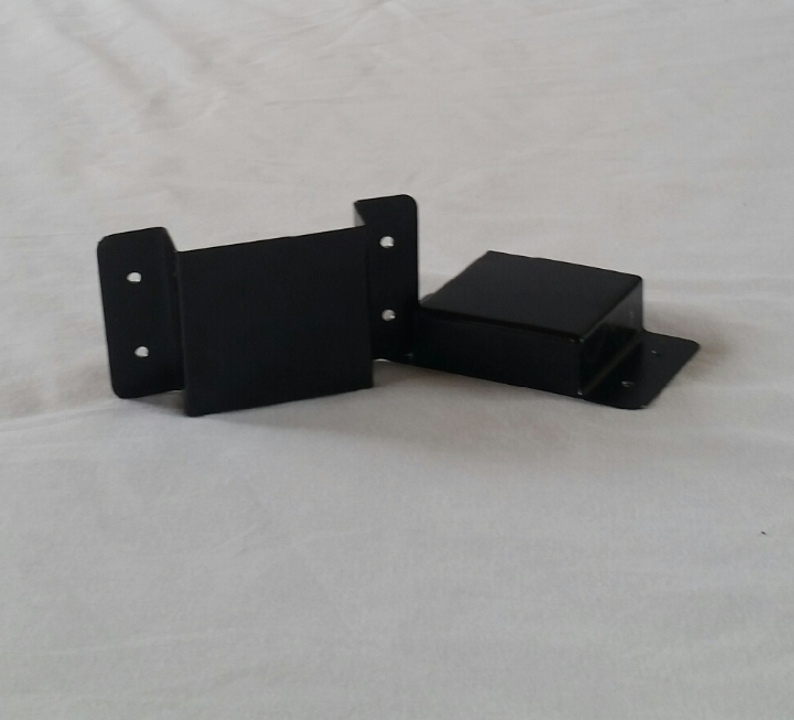 Set of two laser cut, powder coated brackets - black with hardware